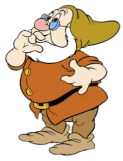 🤔 Doc cartone animato, nano, occhiali, Disney, Biancaneve telegram sticker