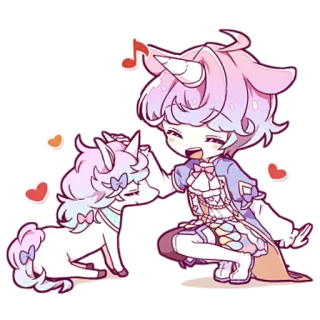 👩‍❤‍👨 Cartoon, Fantasy, Einhorn, Süß, Anime, Pastell telegram sticker