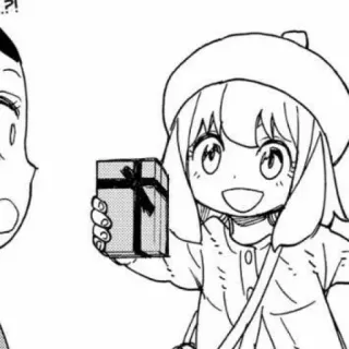 🟥 Anya Forger Spy x Family anime, manga, girl, gift, cute, present, spy x family whatsapp sticker