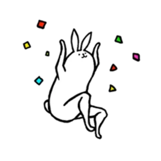 🎉 lapin, animal, fête, soirée, confettis, joyeux, mignon whatsapp sticker