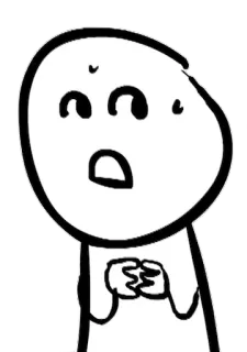 😬 Desenho animado, Expressão, Emoção, Chocado, Preocupado, Confuso whatsapp sticker