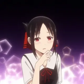 💈 Kaguya Shinomiya Kaguya-sama: Love Is War anime, kaguya-sama, kaguya shinomiya, love is war, thinking telegram sticker