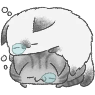 😵‍💫 kat, schattig, slapen, huisdier, dier, dromen whatsapp sticker