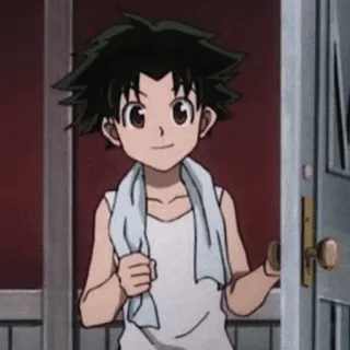 🌿 Gon Freecss Hunter x Hunter animé, garçon, dessin animé, sourire, amical telegram sticker