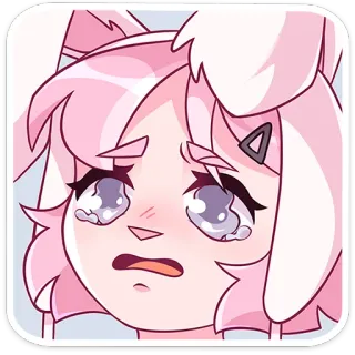 🥺 动漫, 女孩, 可爱, 伤心, 哭泣, 卡哇伊 whatsapp sticker