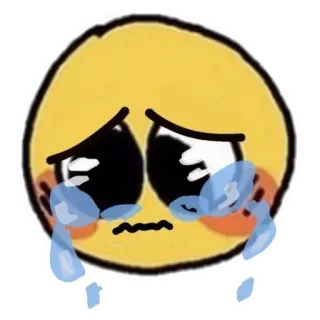 😢 crying, emoji, sad, tears, kawaii telegram sticker