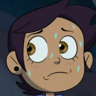 😰 Luz Noceda The Owl House Luz Noceda, cartoon, character, the owl house, sweat, concerned, animation, funny telegram sticker