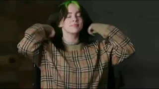 😌 Billie Eilish คนดัง, นักร้อง, บิลลี ไอลิช, ภาพเหมือน, เพลง telegram sticker