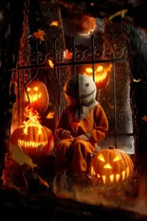 🎃 Sam Trick 'r Treat Halloween, Sam, Trick 'r Treat, calabazas, terror, monstruo, estacional, festivo whatsapp sticker