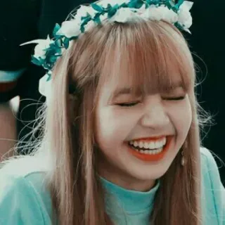 🖤 Lisa kpop, piosenkarka, kobieta, szczęśliwa, uśmiech telegram sticker