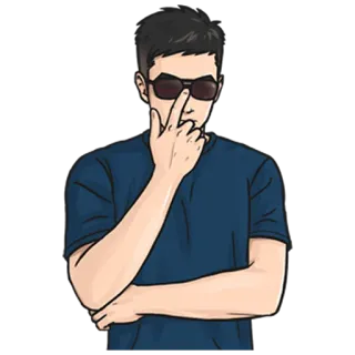 😎 person, man, sunglasses, offensive gesture telegram sticker