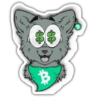 🐱 cryptocurrency, uang, bitcoin, dolar, hewan, imut whatsapp sticker