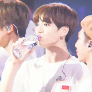 🐇 person, drinking, water, bottle, male, BTS telegram sticker
