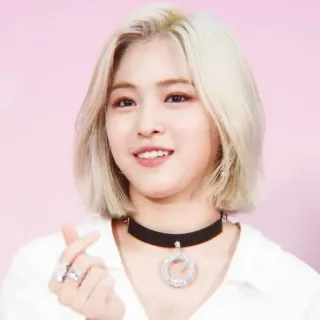 🥺 woman, portrait, blonde, korean, idol, smiling, necklace telegram sticker
