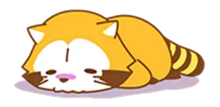 🤢 procione, carino, animale, assonnato, cartone animato, kawaii telegram sticker