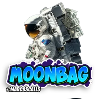 🤑 MOONBAG!
@MARCOS CALLS astronaut, moon, money, wealth, stocks, finance, investment telegram sticker