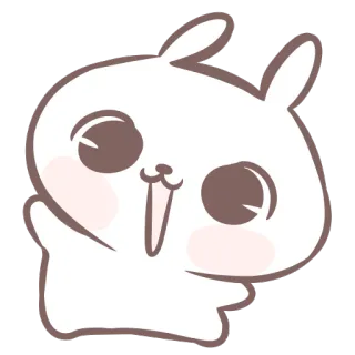 🙋 coelho, fofo, desenho animado, animal, kawaii, adesivo telegram sticker