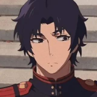 🗞 Anime, Militäruniform, Offizier, Ernst, Männlicher Charakter telegram sticker