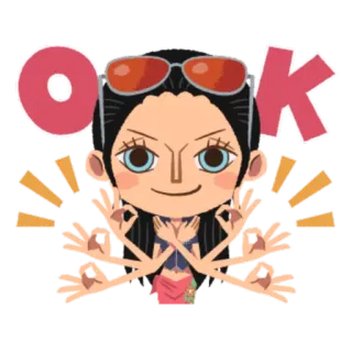 🆗 Nico Robin One Piece OK Anime, Charakter, Cartoon, Ok, Nico Robin, One Piece telegram sticker