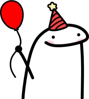 🎈 Geburtstag, Feier, Cartoon, Luftballon, Partyhut telegram sticker
