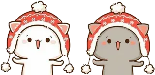 ❤️ kucing, musim dingin, topi, imut, kartun, menggemaskan, anak kucing telegram sticker