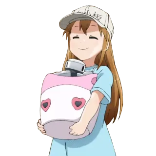 ☺️ Platelet Cells at Work! 血小板 Anime, Cells at Work, Plaqueta, Fofo, Kawaii, Células sanguíneas, Desenho animado telegram sticker
