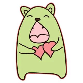 😍 мультфильм, медведь, сердечки, любовь, милый, животное, каваи telegram sticker