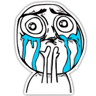 😰 Мем, Плачущий, Грустный, Эмоциональный, Интернет Мем, Rage Comic telegram sticker