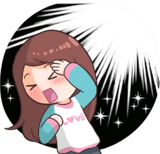 ✨ LOVE fofo, kawaii, amor, menina, desenho animado telegram sticker