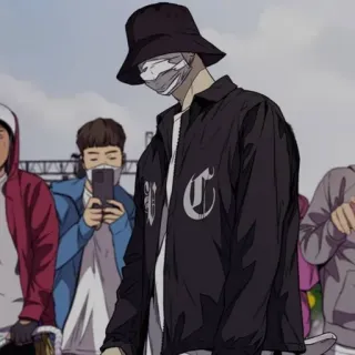 🌩 Anime, Streetwear, Moda, Cultura Giovanile, Personaggio whatsapp sticker
