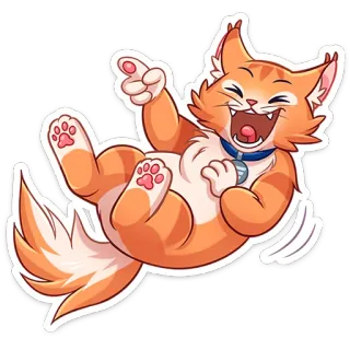 😅 mèo, cười, hoạt hình, động vật, nhãn dán telegram sticker