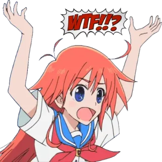 😟 WTF!!? anime, girl, expression, confused telegram sticker