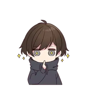 ✨ Chibi, Anime, Carino, Ragazzo, Shhh telegram sticker