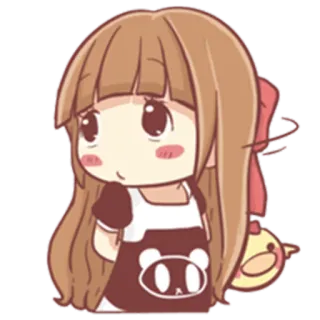 😗 스티커, 만화, 애니메이션, 치비, 소녀, 카와이, 귀여운 telegram sticker