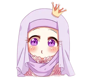 😗 Anime, Mädchen, Kawaii, Süß, Hijab, Prinzessin telegram sticker