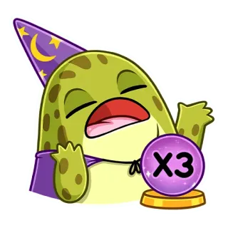🔮 X3 wizard, cute, cartoon, monster, fantasy, magic, sticker telegram sticker