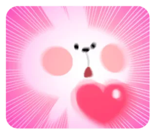 ❤ carino, coniglio, cuore, amore, animale, cartone animato whatsapp sticker