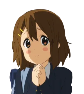 🙏 Yui Hirasawa K-On! Anime, K-On!, Yui Hirasawa, mignon, école, fille whatsapp sticker