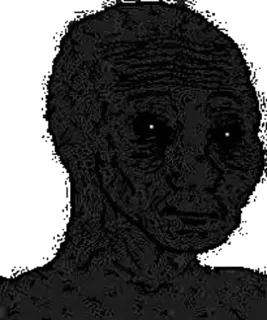 ⬛️ Wojak meme, assustador, aterrorizante, sombrio, Wojak telegram sticker