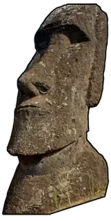 🗿 โมไอ, รูปปั้น, เกาะอีสเตอร์, แกะสลักหิน, โบราณ, ประติมากรรม, หินใหญ่ก้อนเดียว telegram sticker
