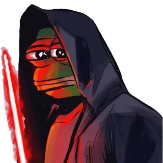 😐 Pepe the Frog Star Wars пепе, лягушка, ситх, звездные войны, световой меч, дарт, мем whatsapp sticker