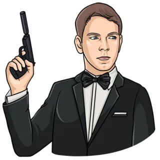🔫 mata-mata, senjata, senjata, agen, tuksedo, agen rahasia telegram sticker