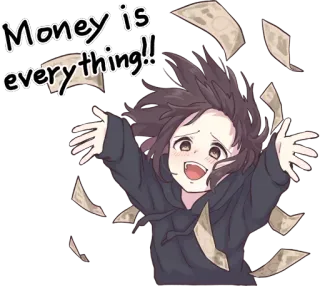 💸 Money is everything!! dinero, riqueza, éxito, dibujos animados, efectivo telegram sticker