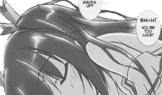 😴 SHHH! 
YOU'RE TOO LOUD! Anime, Manga, Berbisik, Tenang, Rambut whatsapp sticker