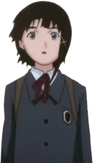 🌚 Lain Iwakura Serial Experiments Lain Anime, Gadis, Seragam sekolah, Cyberpunk, Lain telegram sticker