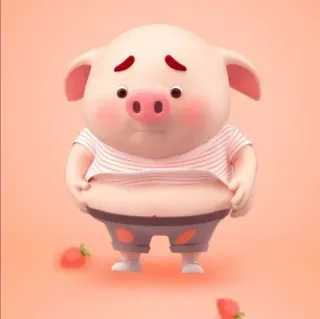 🐽 pig, cute, cartoon, animal, kawaii, pink, strawberry telegram sticker