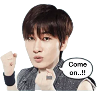 ✊ Come on..!! persoon, kom op, uitdrukking, uitdaging telegram sticker