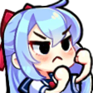 😒 アニメ, 漫画, キャラクター, 怒り, かわいい telegram sticker
