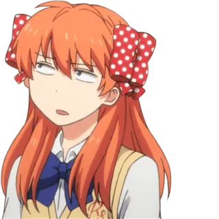 😒 animé, fille, dessin animé, expression, rubans telegram sticker