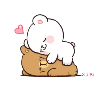 😴 可爱, 熊, 卡通, 爱, 睡觉, 迷人 telegram sticker